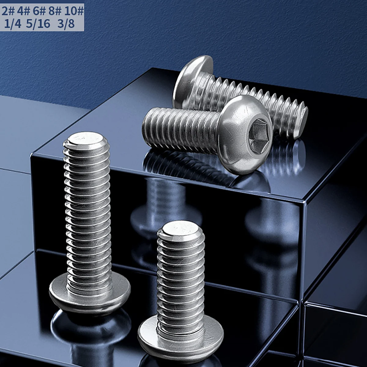 Tornillos De Cabeza De Botón 5/16-18 Con Llave Allen - Acero Inoxidable 304, Largo De 3/8" A 3", Marca GooBetter