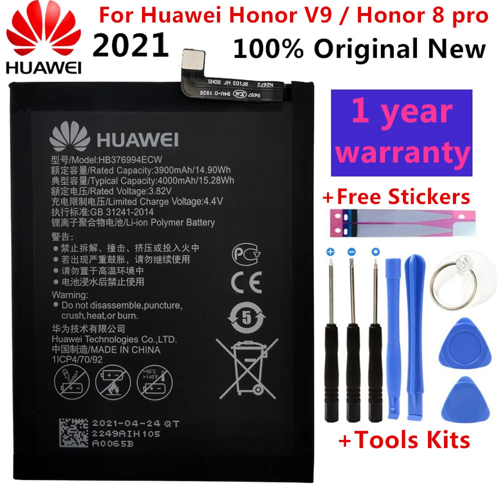 Оригинальный аккумулятор HB376994ECW для телефона Huawei Honor 8 pro / honor V9 искусственные
