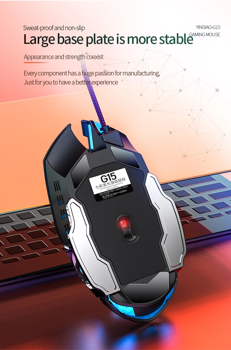 Silent Mouse RGB Color Breathing Gaming Mouse 3200DPI 6 Buttons Ergonomics Mouse USB Wired Mouse For PC Laptops Computer Mice microsoft wireless mouse 1000