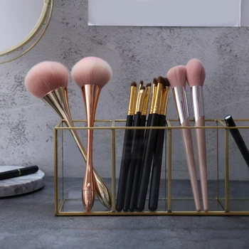 

Luxury Clear Glass Makeup Box Cosmetic Storage Box Makeup Brushes Organizer Pencil Lipstick Holder Makeup Tools Organizer Case