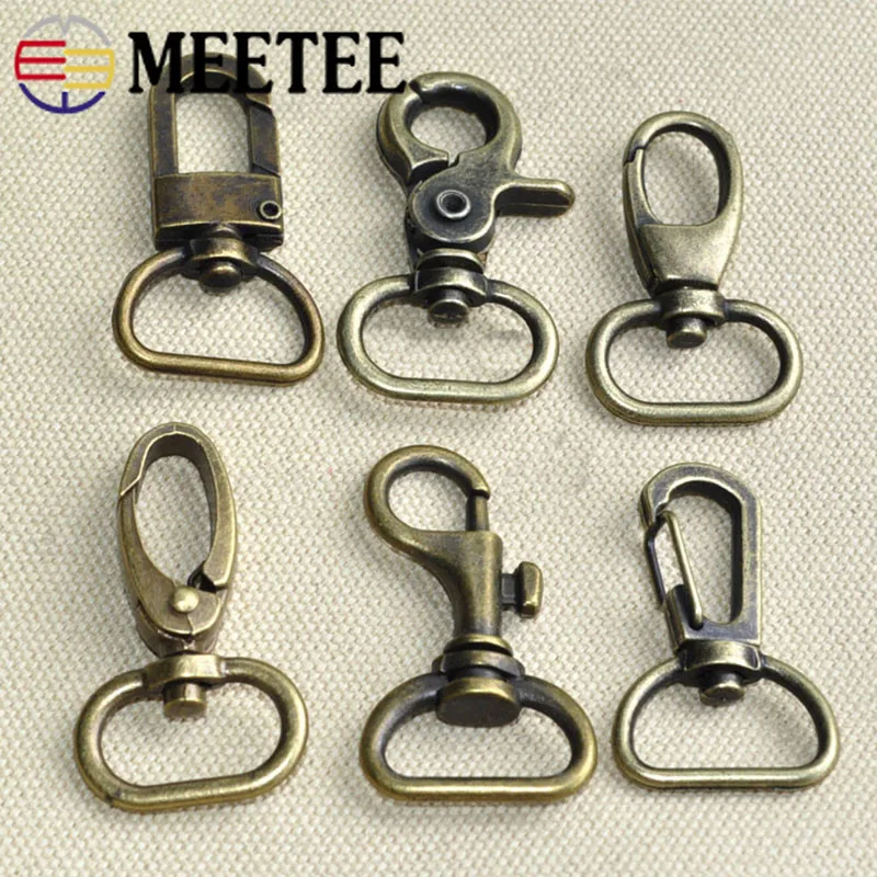 

Meetee 4/10/20pcs 2cm Bronze Snap Buckles Metal Lobster Cilps Hook DIY Bag Strap Hang Ring Buckles Hardware Accessories BF072