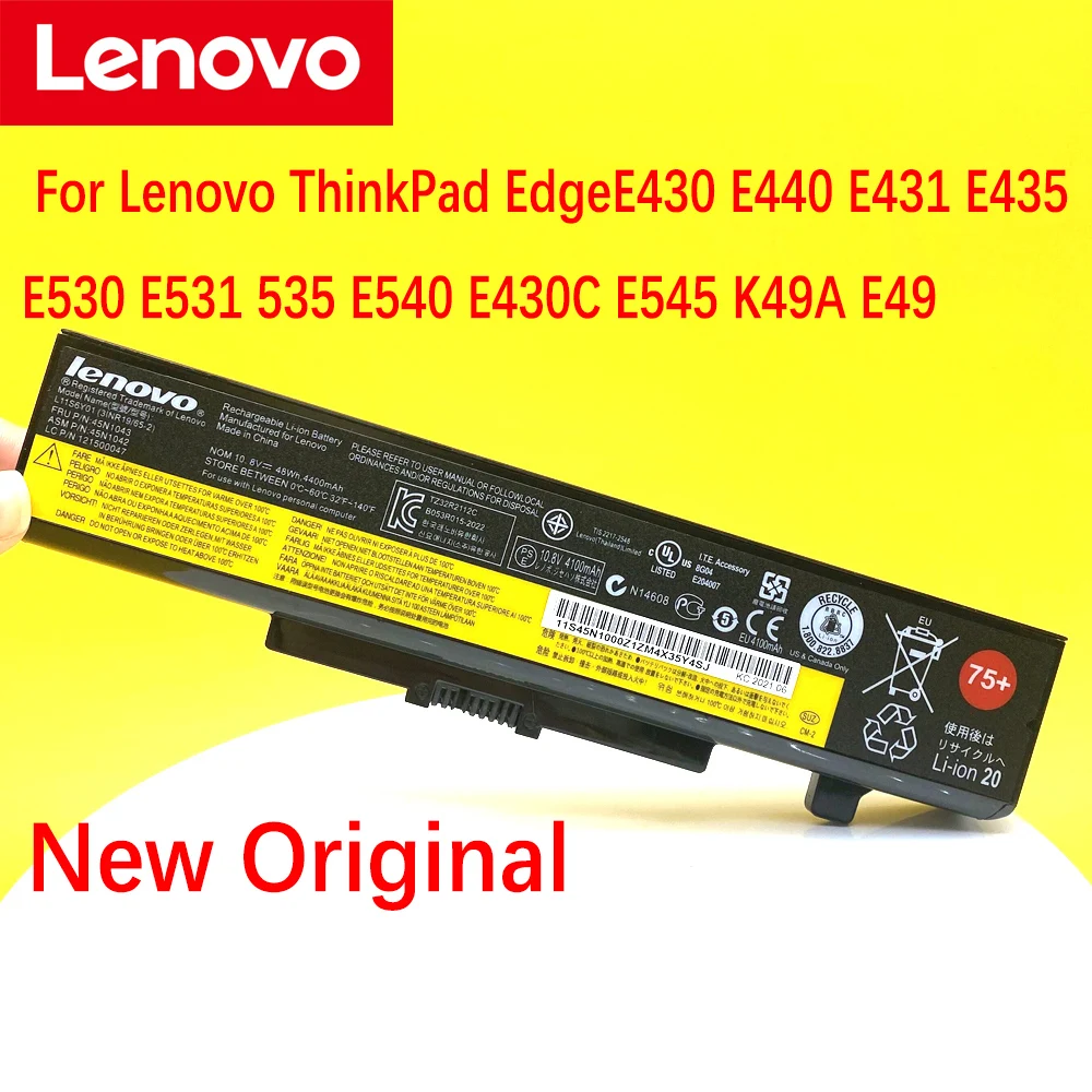 Новый оригинальный аккумулятор 45N1042 45N1043 для ноутбука Lenovo ThinkPad Edge E430 E440 E431 E435 E530 E531