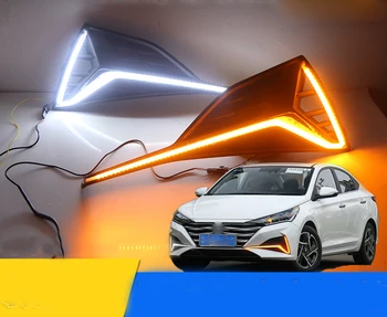 

Fast delivery Led daytime running lights+moving turn signal+blue night mode+remote control for hyundai Verna
