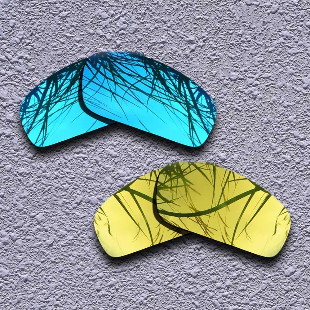Blue-Golden 2 Pairs Polarized Replacement Lenses for Oakley Monster Pup Sunglasses- Multiple Choices - Цвет линз: Blue-Golden