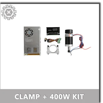 

DC48V Power Supply+55MM Clamp with Screws+NEW DC 400W/0.4KW ER11 55MM Brushless CNC Spindle Motor+DC20-50V Stepper Motor Driver.