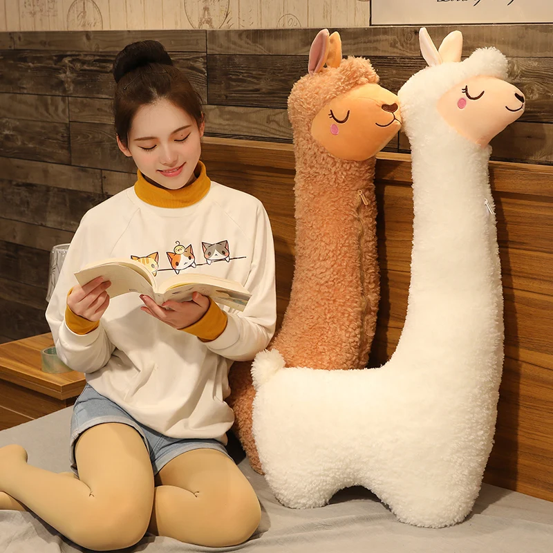 

75/100/130cm Cute Alpaca Plush Pillow Stuffed Animal Soft Sheep Llama Dolls Sleeping Pillow Doll Toys for Kids Girls Gift