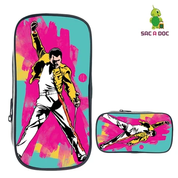 

New Freddie Mercury Pencil Case Zipper Pouch Cosmetic Bag Boys Girls Stationery Storage Bags Large School Supplies Makeup Bag