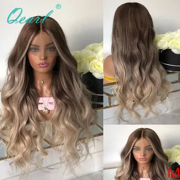 

Human Hair Lace Front Wig for Women Glueless 13x6 Wigs Brown Blonde Colored Malaysian Body Wave Remy Hair 150% 180% QEarl