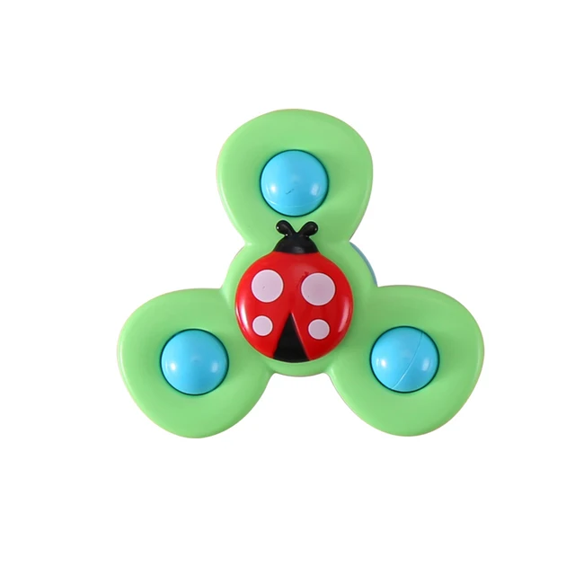 Baby Rattles Toy For Kids Bathroom Shower Gyro Animal Sucker Spinner Montessori Touch Sensory Toys For Newborn Infant 0-12 Month ladybug