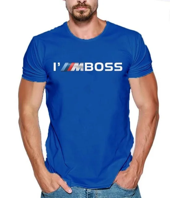Летняя мужская футболка 2019 модная с логотипом I'm Boss M power забавная из 100% хлопка