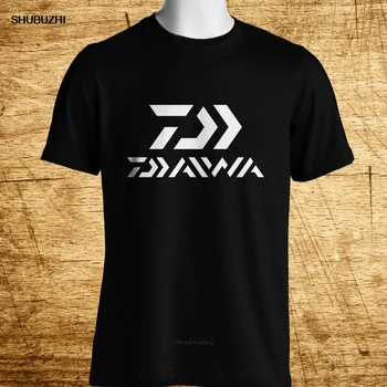 

New Daiwa Fishing Logo Short Sleeve Men's Black T-Shirt Size S-3XL