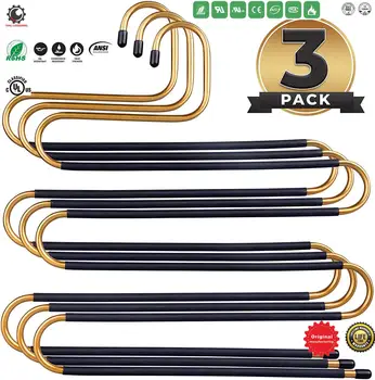 

Pants Hangers Space Saving S-Shaped Multi-Layer,for Pants,Scarf, Skirt,Belt,Ties,5 Layers Stainless Steel Non-Slip,Premium Colle