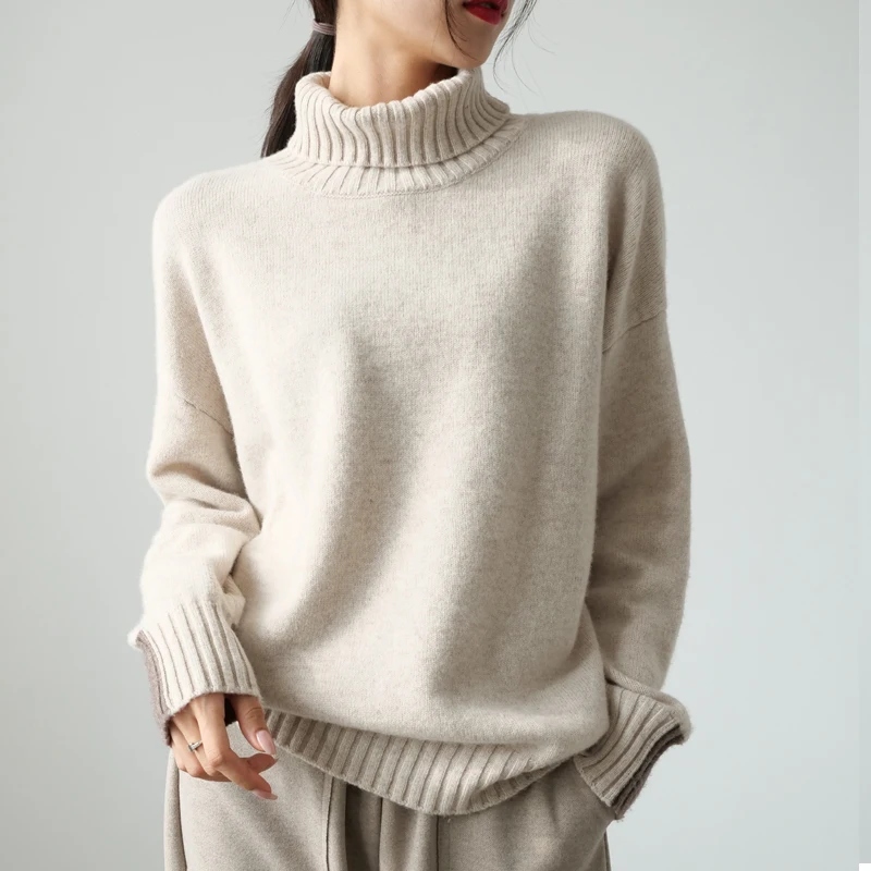BUST SIZE(110cm) Loose Pullovers Woman 100% Wool