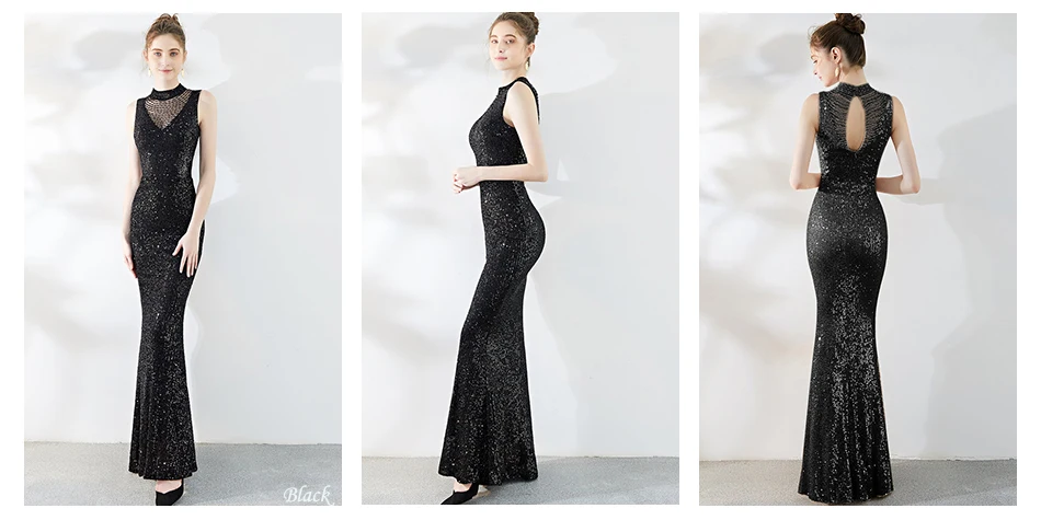 Бисероплетение Русалка вечернее платье размера плюс Robe De Soiree DX280 сексуальные тонкие вечерние платья для женщин элегантное вечернее платье с блестками