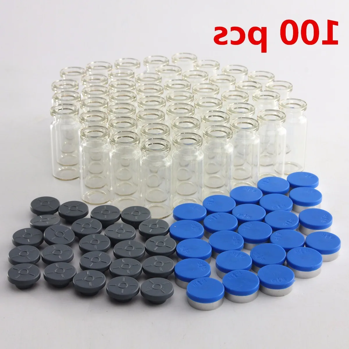 100pcs 10ML Clear Injection Glass Vial/Stopper With Flip Off Caps Small Medicine Bottles Experimental Test Liquid Containers | Красота и
