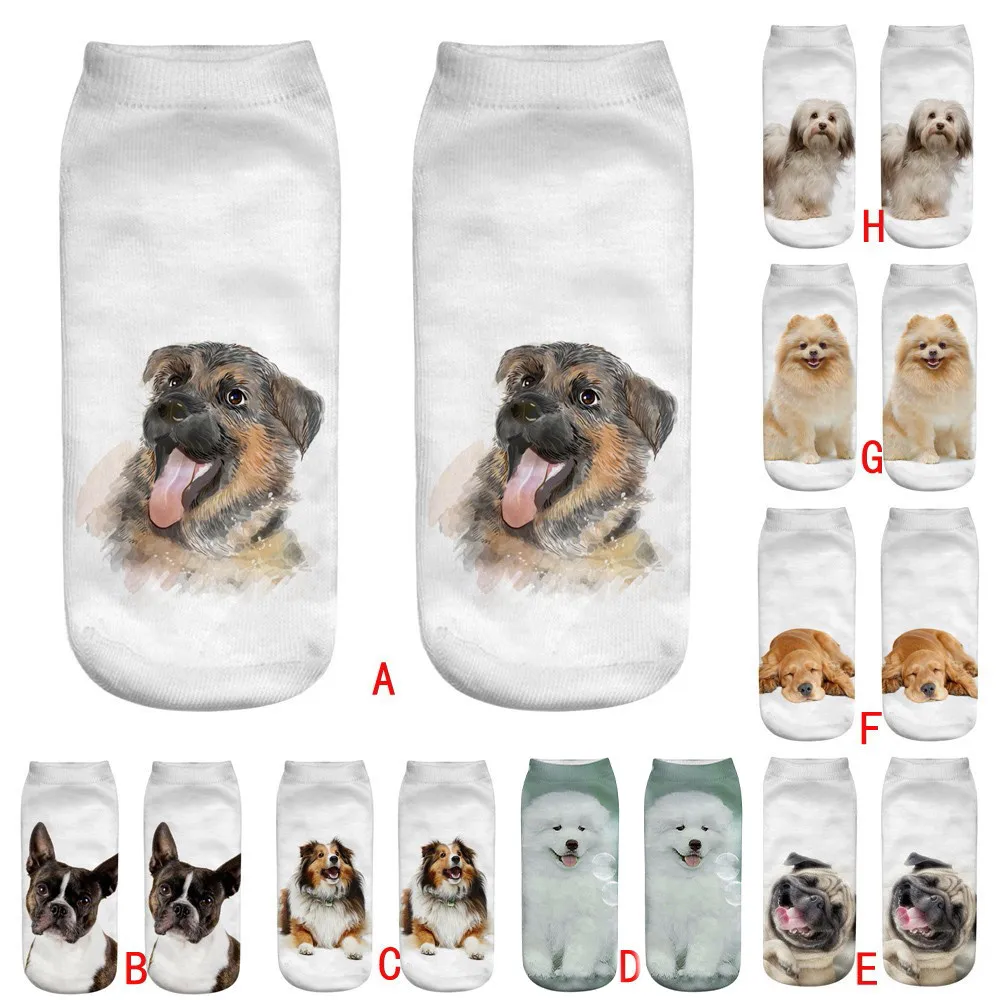 Womail стиль 3D Собака Печать средние спортивные носки уникальный дизайн женские носки с принтом высокое качество милые Мультяшные носки