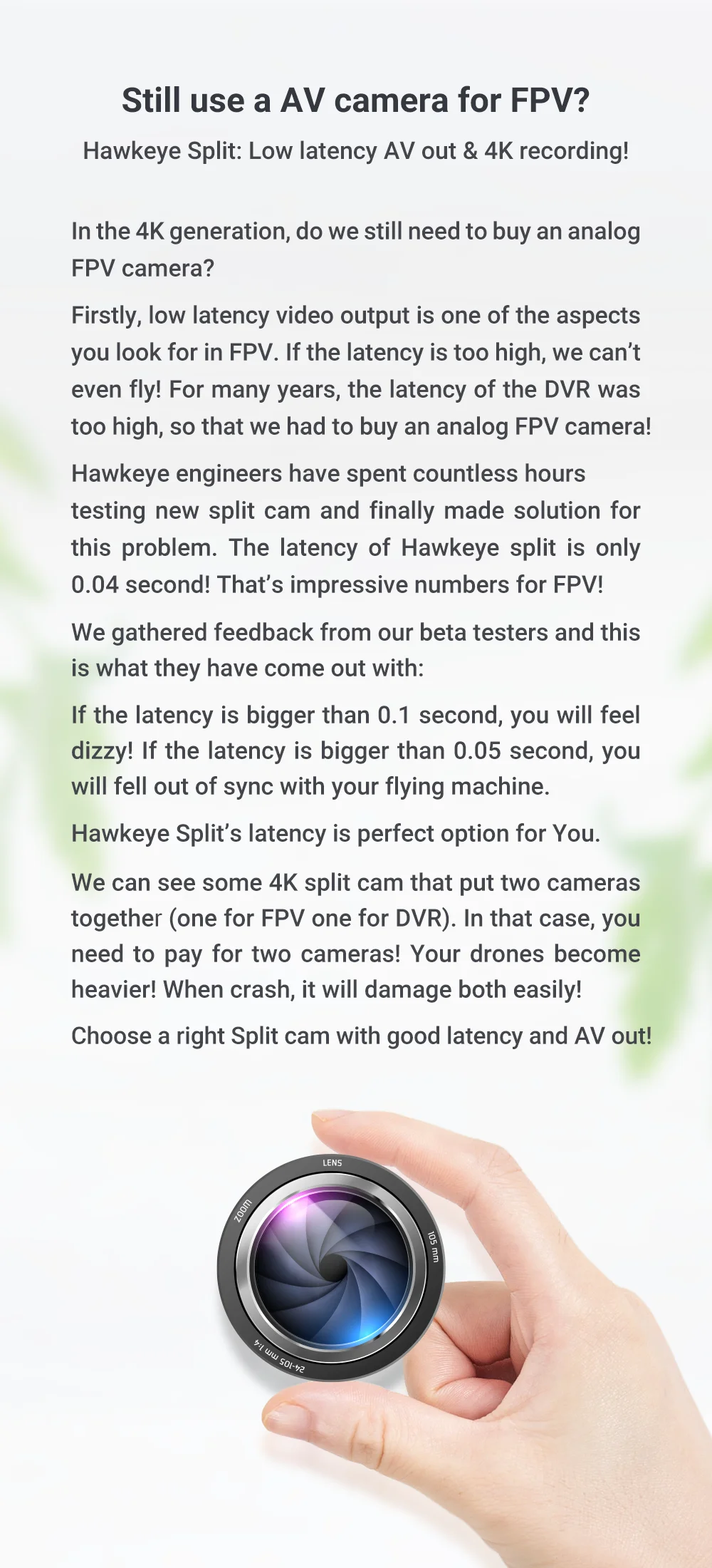 Hawkeye Светлячок Сплит Мини версия 4K 160 градусов HD Запись DVR FPV камера WDR одноплатный ТВ выход для RC FPV гоночный Дрон