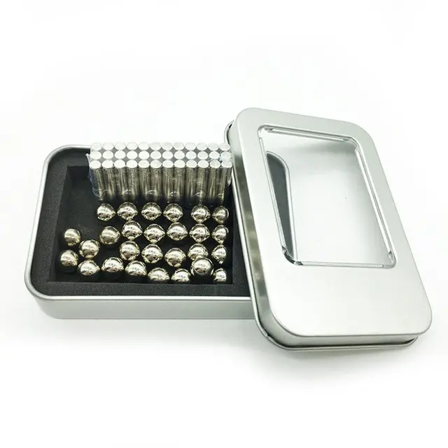 Magnetic Bars And Balls Neutral Metal 36 Rods 27 Balls Construction Sets Puzzle Stacking Game Sculpture Desk Toys 1