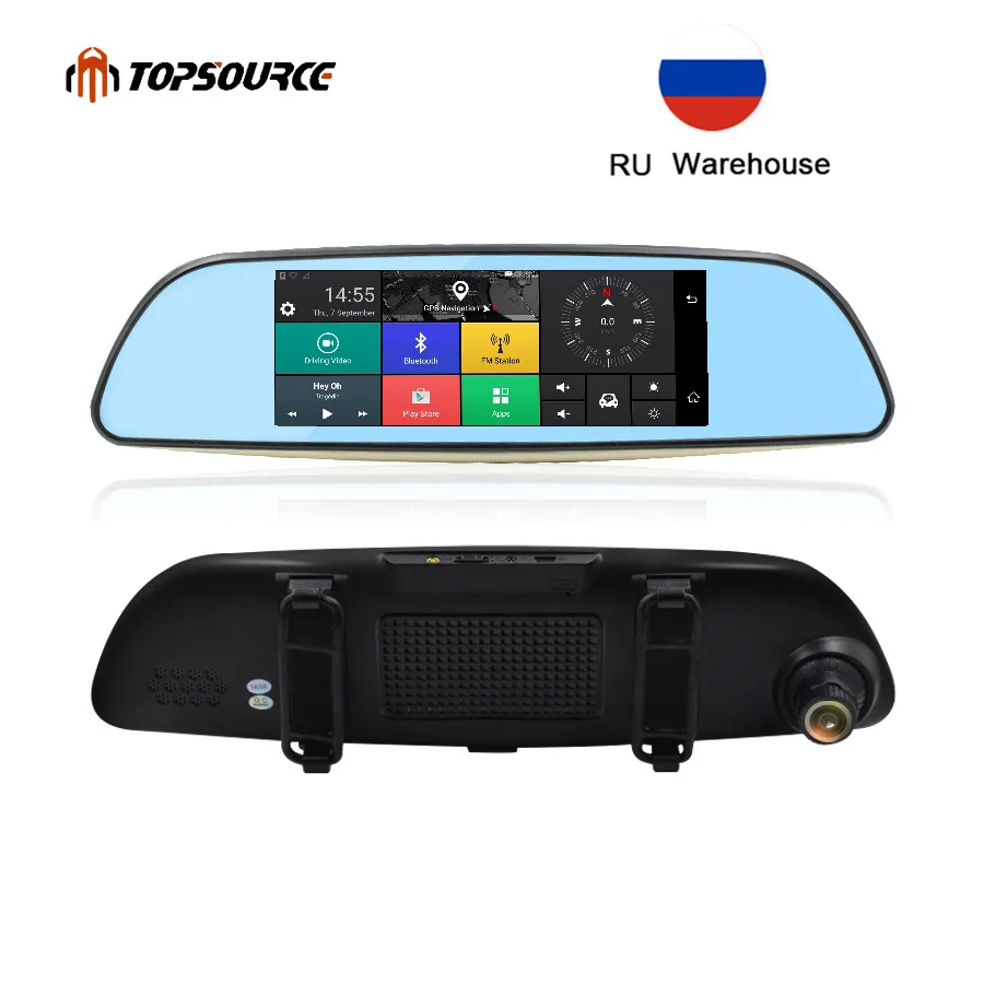 Зеркало видеорегистратор TOPSOURCE 6 86 дюйма 3G GPS DVR навигация двойной объектив камера