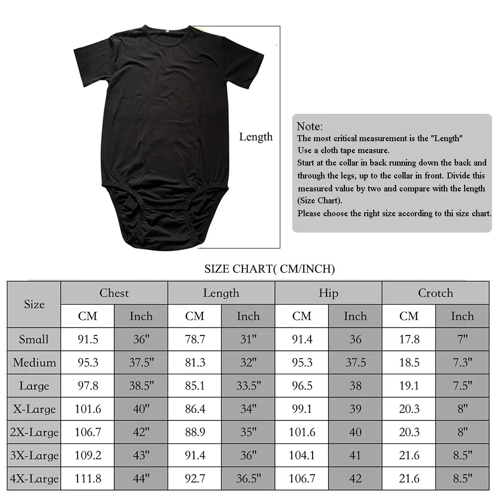 Adult Baby Cotton Onesie Pajamas Snap Crotch Bodysuit ABDL