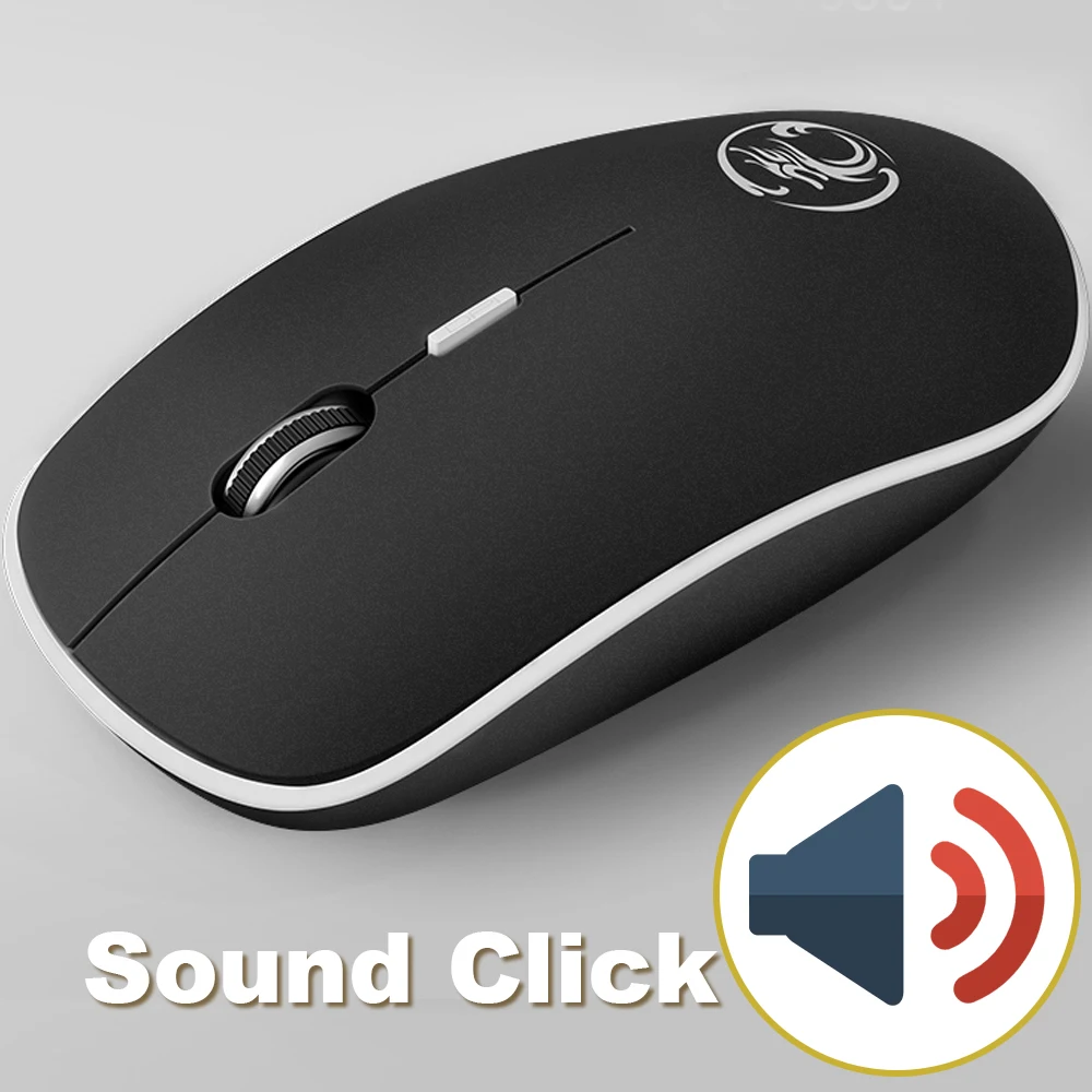 Sound Click Black IMice, беспроводная мышь, бесшумная компьютерная мышь, 2,4 ГГц, 1600 dpi, эргономичная, Mause, бесшумная USB мышь для ПК, бесшумная беспроводная мышь для ноутбука - Цвет: Sound Click Black