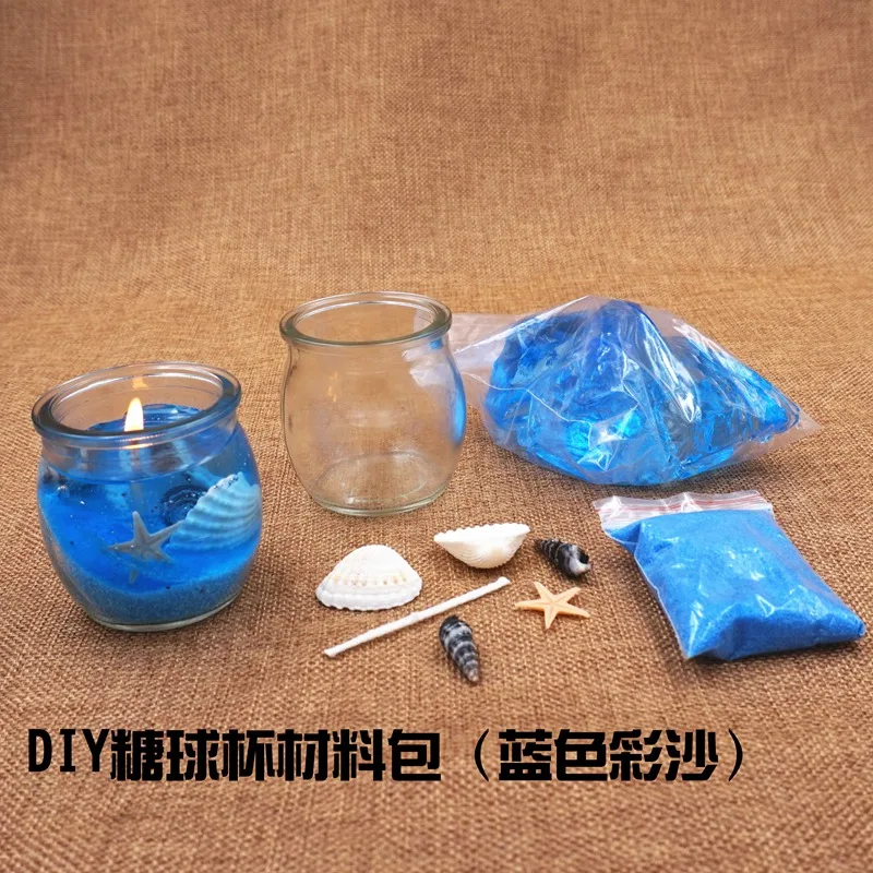 Diy Желе свеча материал посылка сахарный шар чашка морской Романтический сырье s цвет импортный воск ручной работы набор свечей - Цвет: Синий
