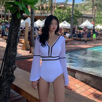 

Swimsuit Female Fused Swimwear 2019 Beach Womens One Piece Bathing Suit Women Bikinis Color Vest Backless Strap New Style Solid