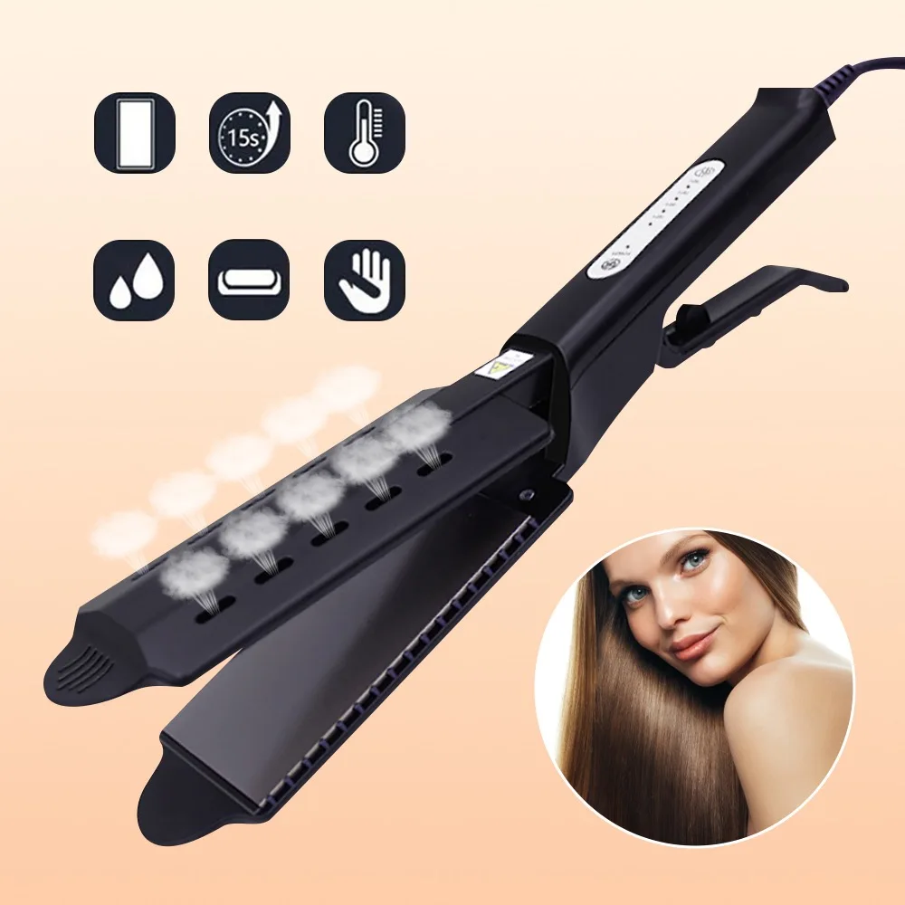 Professional Steam Hair Straightener Four Gear Ceramic Tourmaline Ionic Flat Iron Hair Straightener For Women Hair Styling Tools