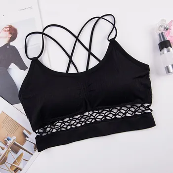 

Crochet Jacket Bra Bra Kami Cropped Tops Fashion Women's Underwear Sexy Cutout Bra Seamless Vest