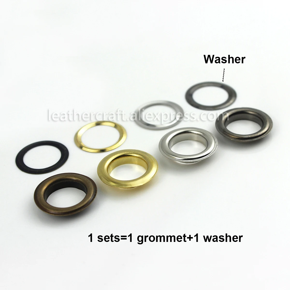 100sets 10mm brass eyelet with washer for shoes bag clothing leather belt hat