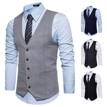 Ouma New Style Slim Fit Suit Waistcoat Men England Suit Vest Casual Business Waistcoat Men's M21
