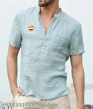 

2020 Summer Cotton short sleeve men's T-shirt Stand collar button Half-placket simple for repsol short-sleeved shirt