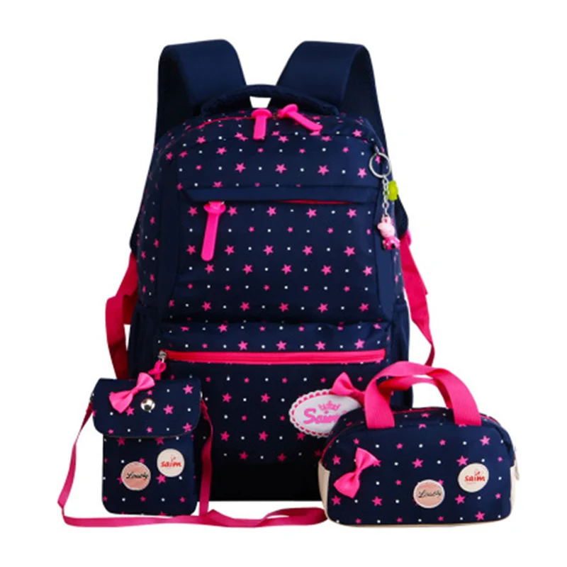 

Three-piece backpack canvas Printing Nylon Children Backpacks Kids Kindergarten School Bags Backpacks Baby Boys Girls