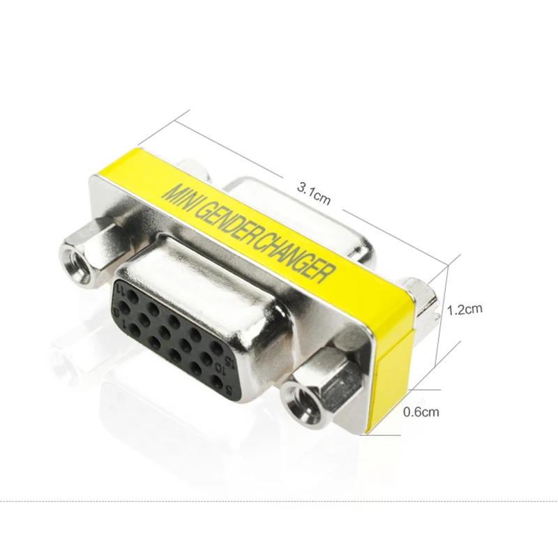 VGA 15Pin Female to Female Converter vga cable adapter DB15 D-Sub Gender Changer Adapter