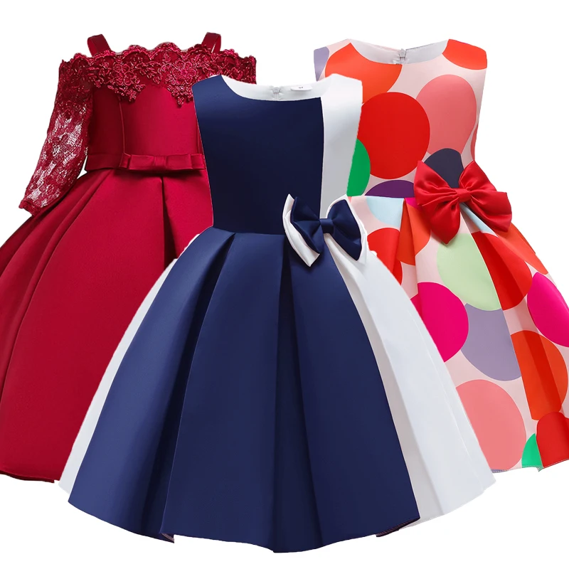 2021 Vestidos formales Vestidos infantiles para niñas vestido princesa elegante vestido de los niños traje de vestido de boda Vestidos para 4-10 años de edad