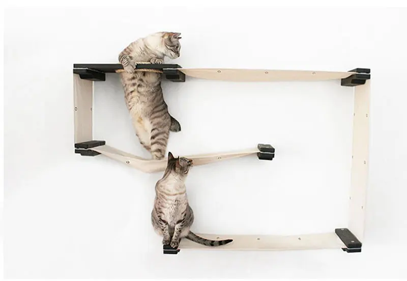 

Wall-Mounted Cat Scratching Post Climbing Wall Cat Tree Wall Step Pet Furniture Jumping Kitten Tower Stand Pet Bed Wood Climber