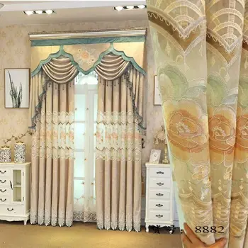 

Luxury Curtains Set Jacquard Tulle coffee curtains for Living room Cloth Fabric Blackout Curtains for Bedroom home decor Drapes