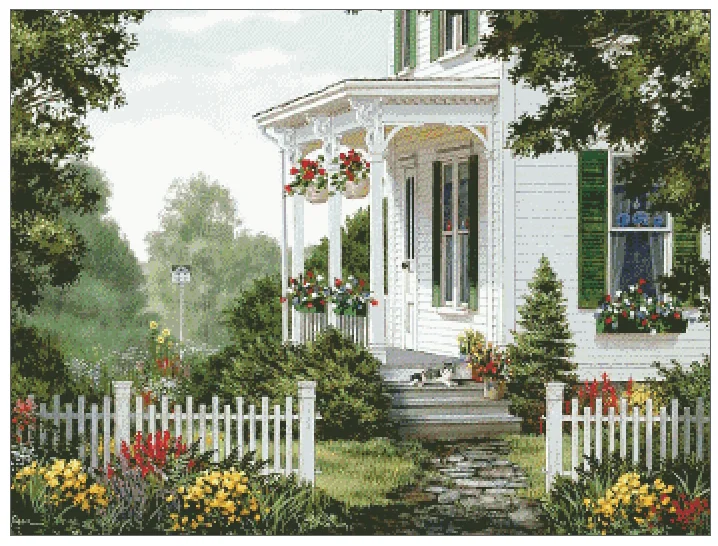 House Garden Veranda Clear Picture Kit Punto Croce Di Alta Qualità Artigianato 14Ct Non Stampato Ricamato Fatto A Mano Art Set Decor