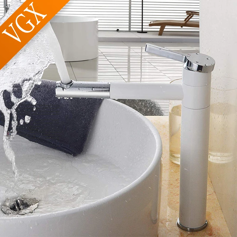 Bathroom Faucets Basin Mixer Sink Tall Faucet Washbasin Taps Hot Cold Rotating Tapware Crane Brass