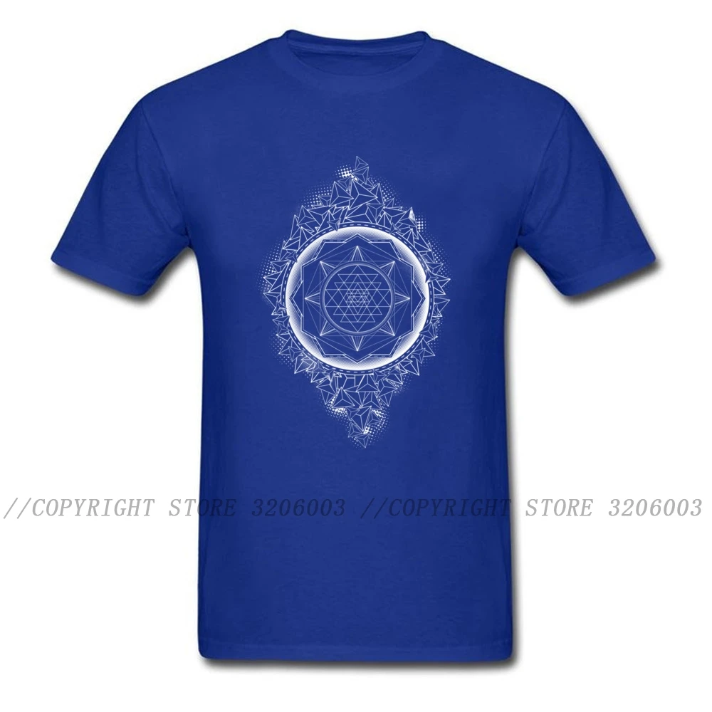 2018 Sacred Geometry Sri Yantra Halftone уникальная Дизайнерская мужская футболка черно белая с