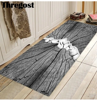 

Thregost 3D Print Bath Mats Non Slip Wood Grain Pattern Carpet for Bathroom Toilet Washable and Absorbent Soft Shower Mat