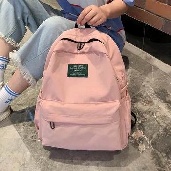 

2020 Nylon Backpack Women Backpack Solid Color Backbag Mochilas Female Shoulder Bag For Teenage Girl School Bag Bagpack Rucksack
