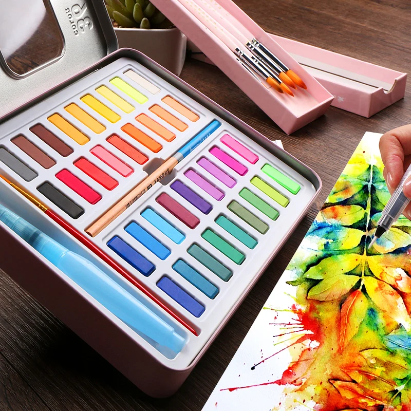 Günstig Bgln36 farbe solide aquarell malen set anfänger malerei pulver werkzeug palette pinsel farbe box tragbare aquarell kunst liefert