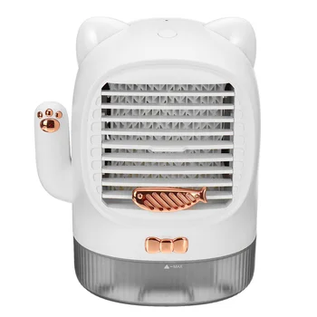 

Portable Mini Air Conditioner LED USB Rechargeable Cooler Fan 3-in-1 Cooling Humidify Sterilization Aromatherapy Table Fans