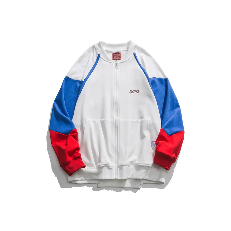 

Loose Mu Cool Spring Clothing New Style Contrast Color Joint Casual Baseball Uniform Japanese-style Hipster Versatile Men Trend