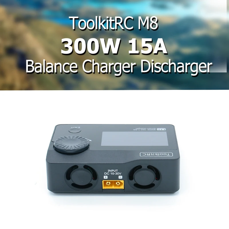 

ToolkitRC M8 DC 300W 15A Battery Balance Lipo Charger Discharger for 2-8S Lipo Battery for RC FPV Racing Drone Quadcopter Models