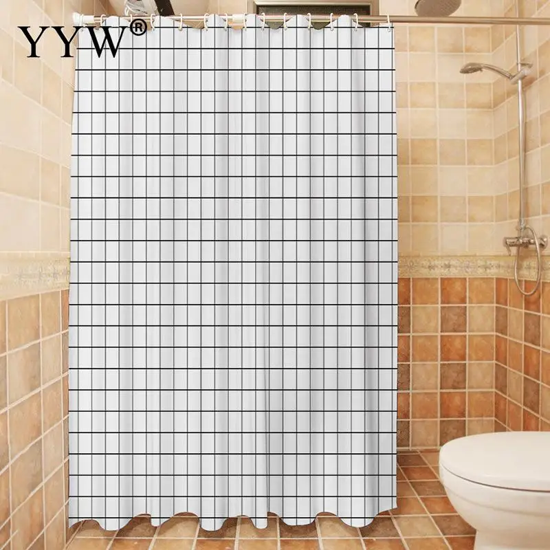 

Nordic Style Bath Screens 3d Waterproof Shower Curtain Modern Peva White Clear Bathroom Curtain Luxury Bath Shower Curtains