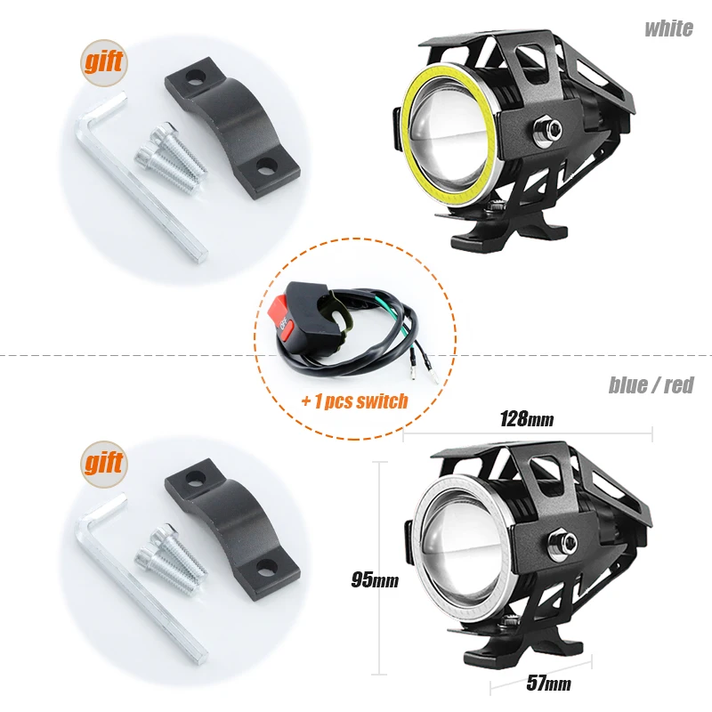 Wheelway глаза ангела фары мотоцикла светильник 2 шт. 12 V-80 V изменение головной светильник супер яркий фонарь светильник U7 лазерный светодиодный головной светильник