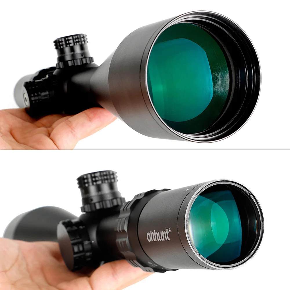 Lateral com Bloqueio de Torreta Ohhunt Borda Fina Riflescope Mil Dot Reticle Escopo Paralaxe Redefinir Vistas Ópticas Táticas 4-24x56 sf 10 ??5