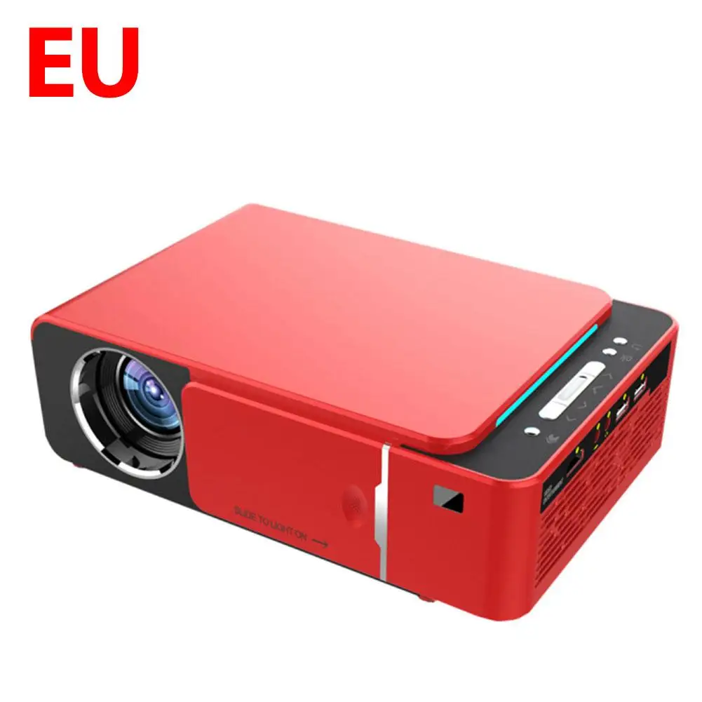 Red EU T6 3500 люмен Мини Портативный Full HD светодиодный проектор 4K 3D 1080P домашний кинотеатр Beamer Android 9,0 wifi та же версия экрана Video Pro - Цвет: Red EU